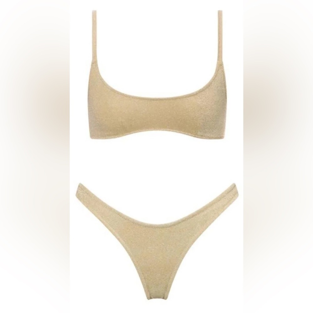 TRIANGL Mica Gold Sparkle Bikini with Matching Fanny Pack